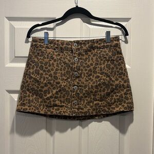 Abercrombie & Fitch Brown Leopard Mini Skirt